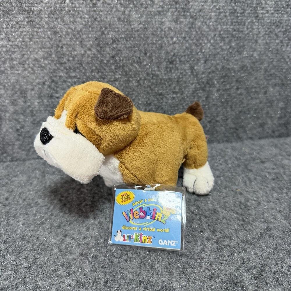 Vintage Ganz Webkinz Bulldog HM126 Plush Mint New RARE 1st edition - With Tags